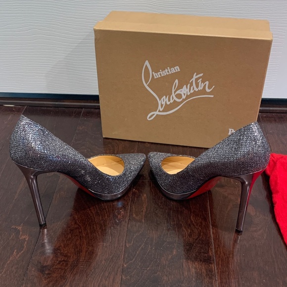 Christian Louboutin Glittering Gray Heels - Picture 9 of 13